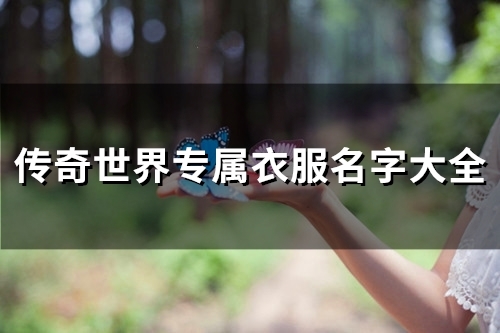 传奇世界专属衣服名字大全(共112个)