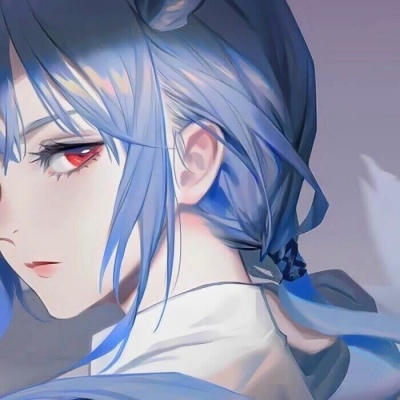 蓝色系女生二次元头像(优选18张)