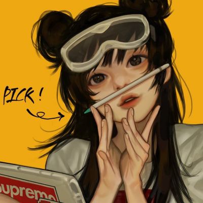 手绘闺蜜头像两人一人一张(精选16张)