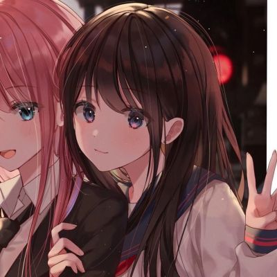 手绘闺蜜头像两人一人一张(精选16张)