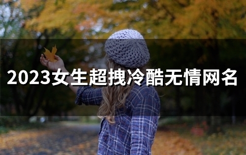 2023女生超拽冷酷无情网名(共112个)