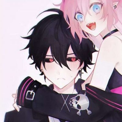 一男一女卡通情侣头像(18张)