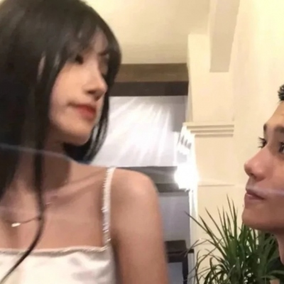 超甜的情侣头像一人一半真人(共20张)