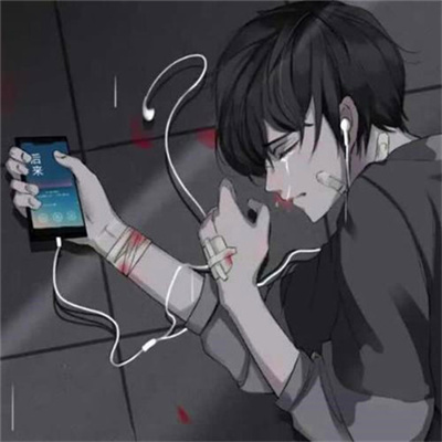 动漫男生虐心哭泣头像哭不出来(优选24张)