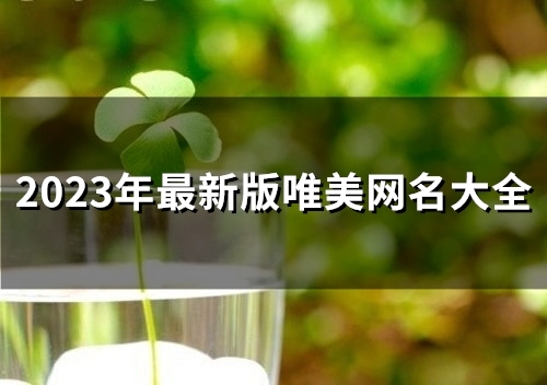 2023年最新版唯美网名大全(优选108个) 2023年最新版唯美网名大全(优选108个)