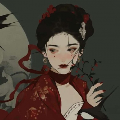 高清好看的红衣女子唯美古风头像图片大全(精选38张)