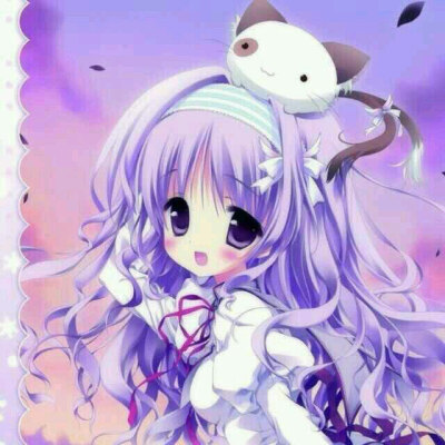 梦幻冰紫色星空少女头像(18张)