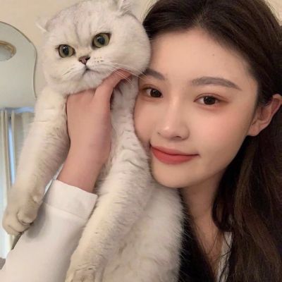 漂亮女生怀抱萌猫头像大全(精选24张)