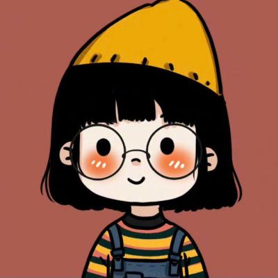 戴眼镜卡通女生微信头像(精选18张)