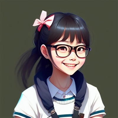 戴眼镜卡通女生微信头像(精选18张)