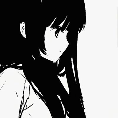 黑白女漫头像图片大全(共24张)