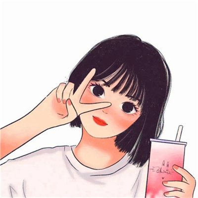 简约手绘情头一男一女(优选24张)