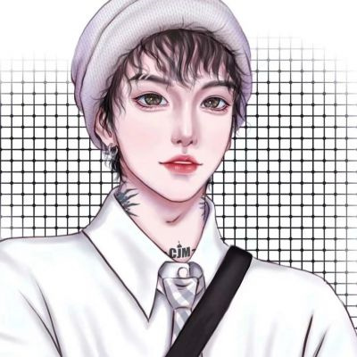 简约手绘情头一男一女(优选24张)