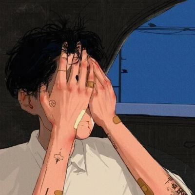 简约手绘情头一男一女(优选24张)